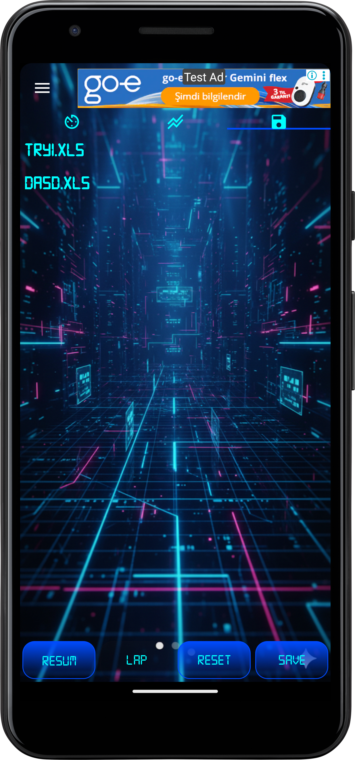 Chronometer Lap and Save Screen